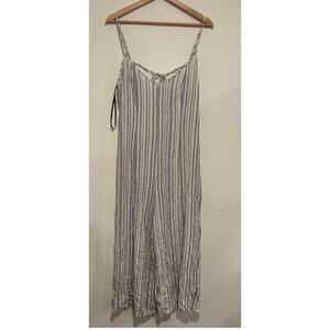 Nwt Forever21 Wide Leg Jumpsuit Sleeveless Cream and Blue Size Large